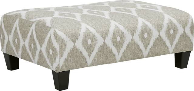 Carole Court Beige Cocktail Ottoman - Thumbnail - Image 1