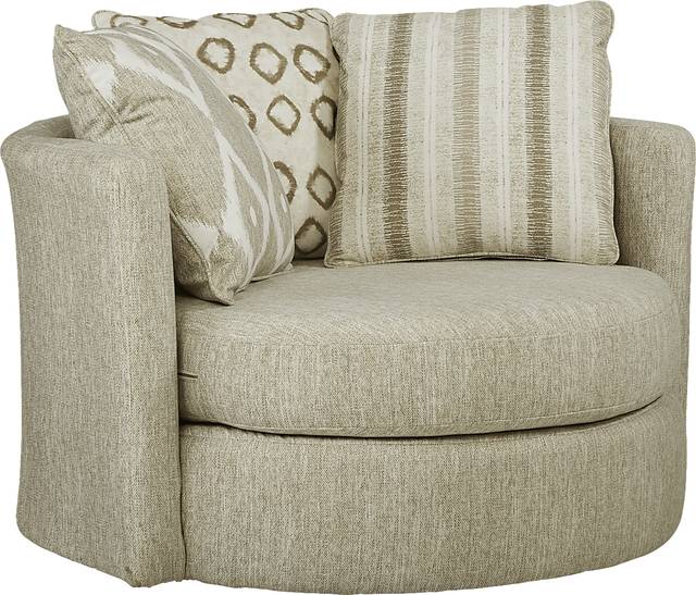 Carole Court Beige Swivel Chair - Thumbnail - Image 2