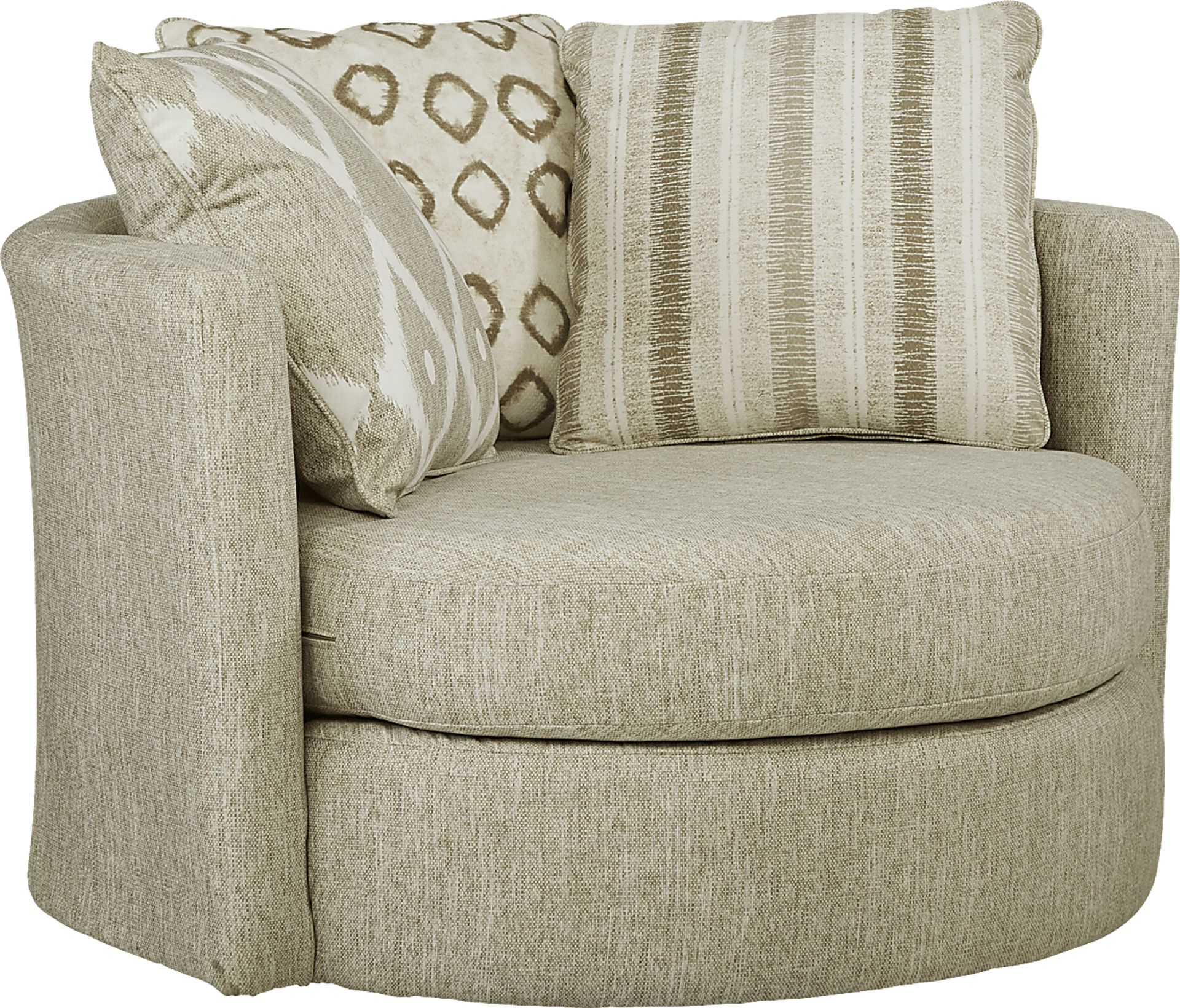 Carole Court Beige Swivel Chair - Image 2