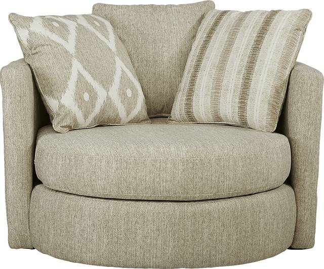 Carole Court Beige Swivel Chair - Thumbnail - Image 3