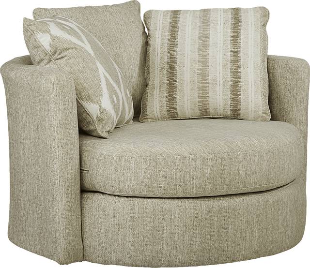 Carole Court Beige Swivel Chair - Thumbnail - Image 4