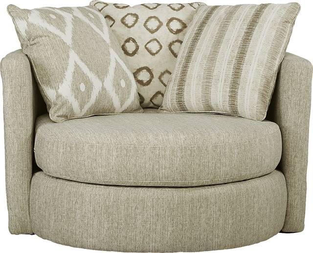Carole Court Beige Swivel Chair - Thumbnail - Image 1