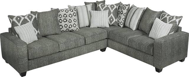 Carole Court Gray 2 Pc Gel Foam Sleeper Sectional - Thumbnail - Image 1