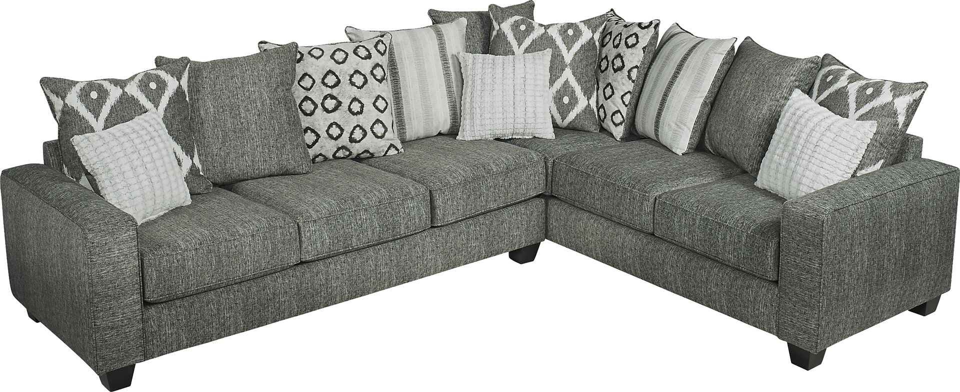 Carole Court Gray 2 Pc Gel Foam Sleeper Sectional - Image 1
