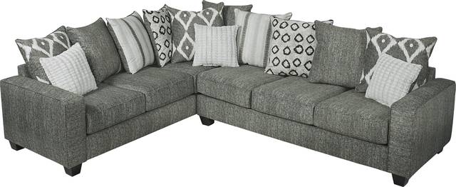 Carole Court Gray 2 Pc Gel Foam Sleeper Sectional - Thumbnail - Image 1