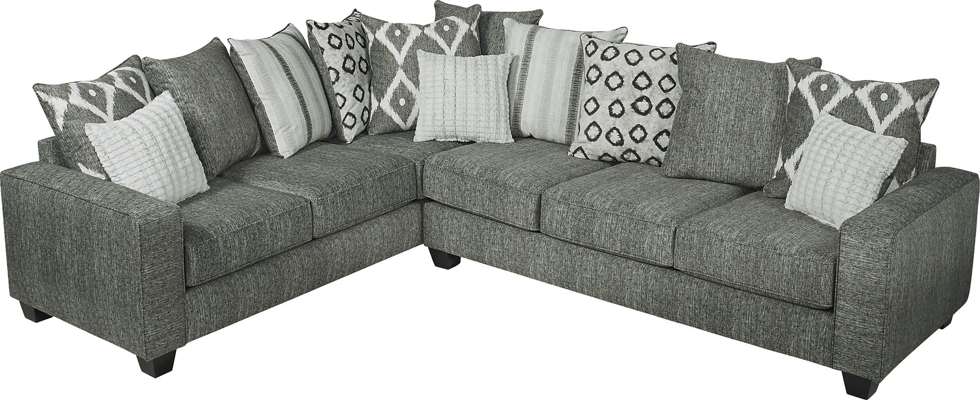 Carole Court Gray 2 Pc Gel Foam Sleeper Sectional - Image 1