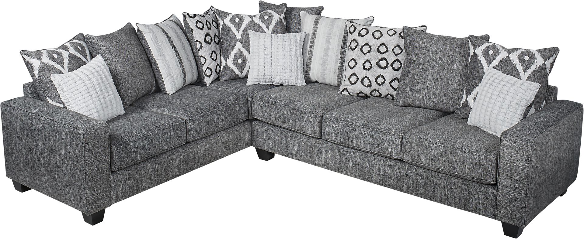 Carole Court Gray 5 Pc Sectional Living Room - Image 3