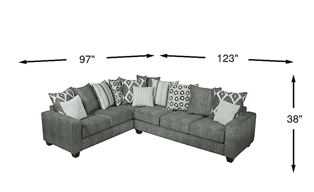 Carole Court Gray 2 Pc Sectional