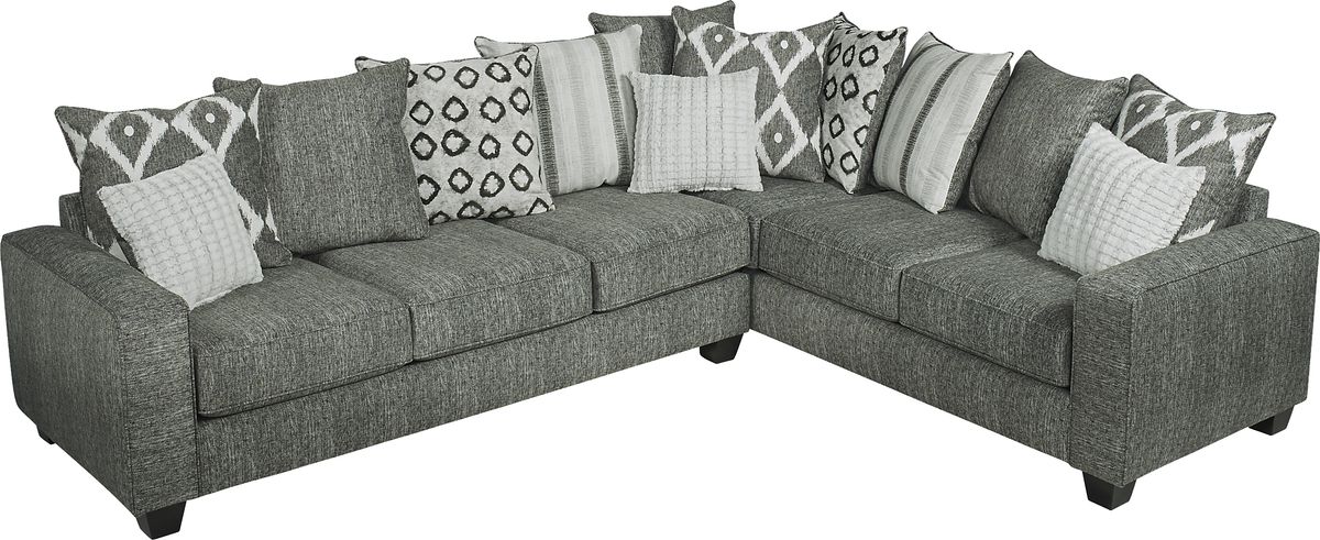 Cardiff Court Silver Gray Polyester Fabric Sofa - Rooms To Go