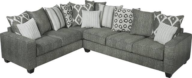 Carole Court Gray 2 Pc Sleeper Sectional - Thumbnail - Image 1