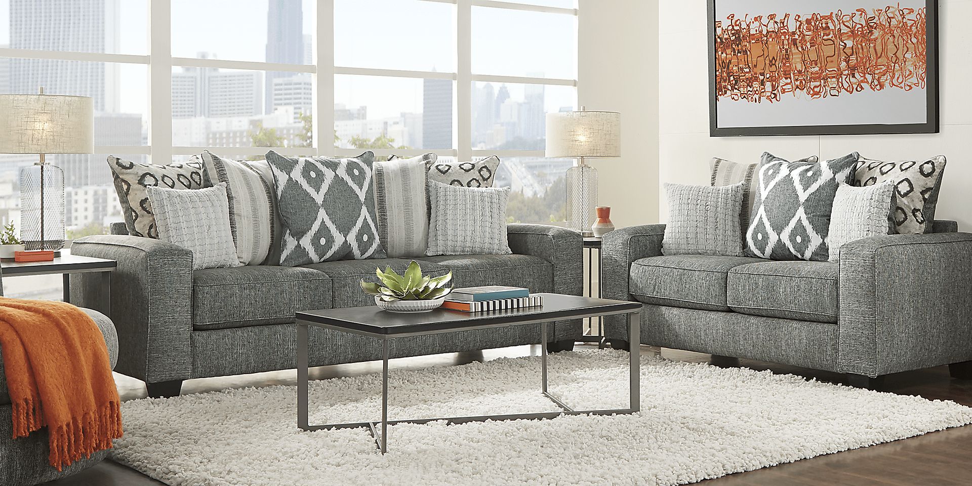 Carole Court Gray 7 Pc Living Room - Image 1