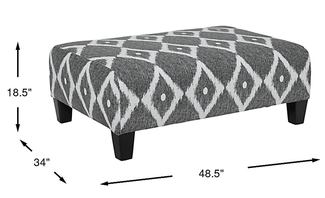 Carole Court Gray Cocktail Ottoman