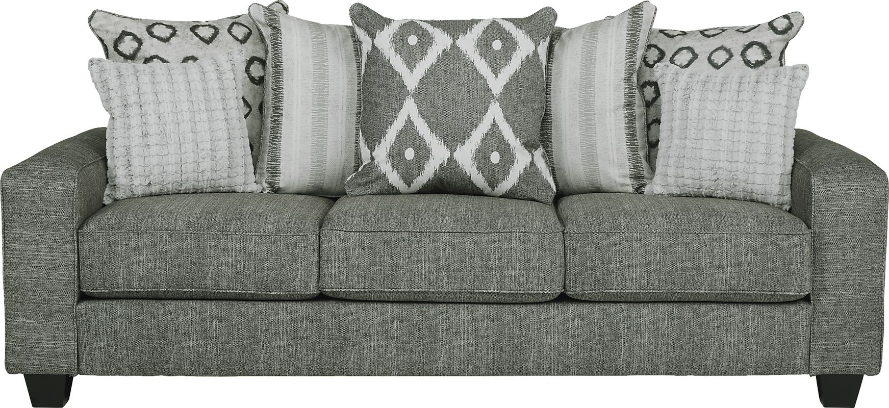 Carole Court 2 Pc Gray Polyester Fabric Living Room Set With Sofa ...