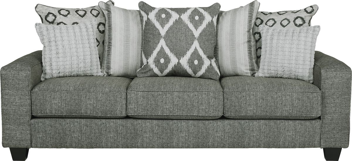 Cardiff Court Silver Gray Polyester Fabric Sofa - Rooms To Go