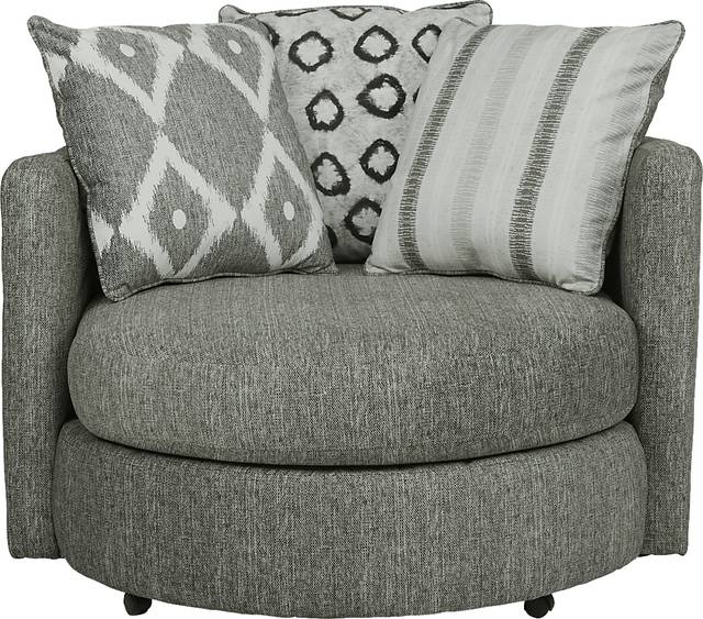 Carole Court Gray Swivel Chair - Thumbnail - Image 2