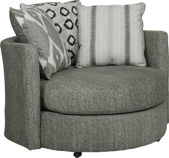 Carole Court Gray Swivel Chair - Thumbnail - Image 1