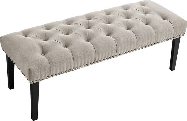 Caroline Beige Accent Bench - Thumbnail - Image 2