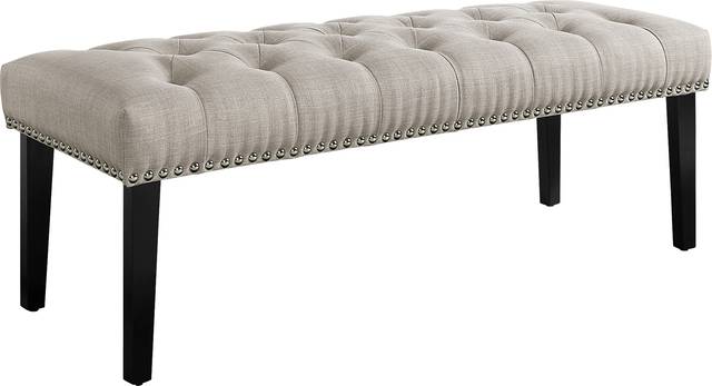 Caroline Beige Accent Bench - Thumbnail - Image 1