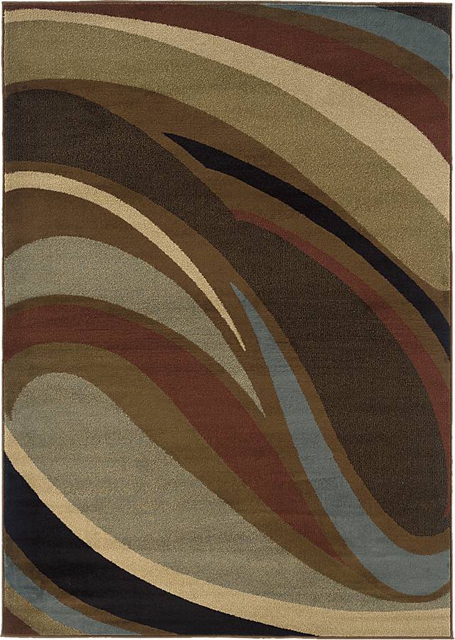 Caroll 7'8 x 10'10 Brown Multi Rug - Thumbnail - Image 1