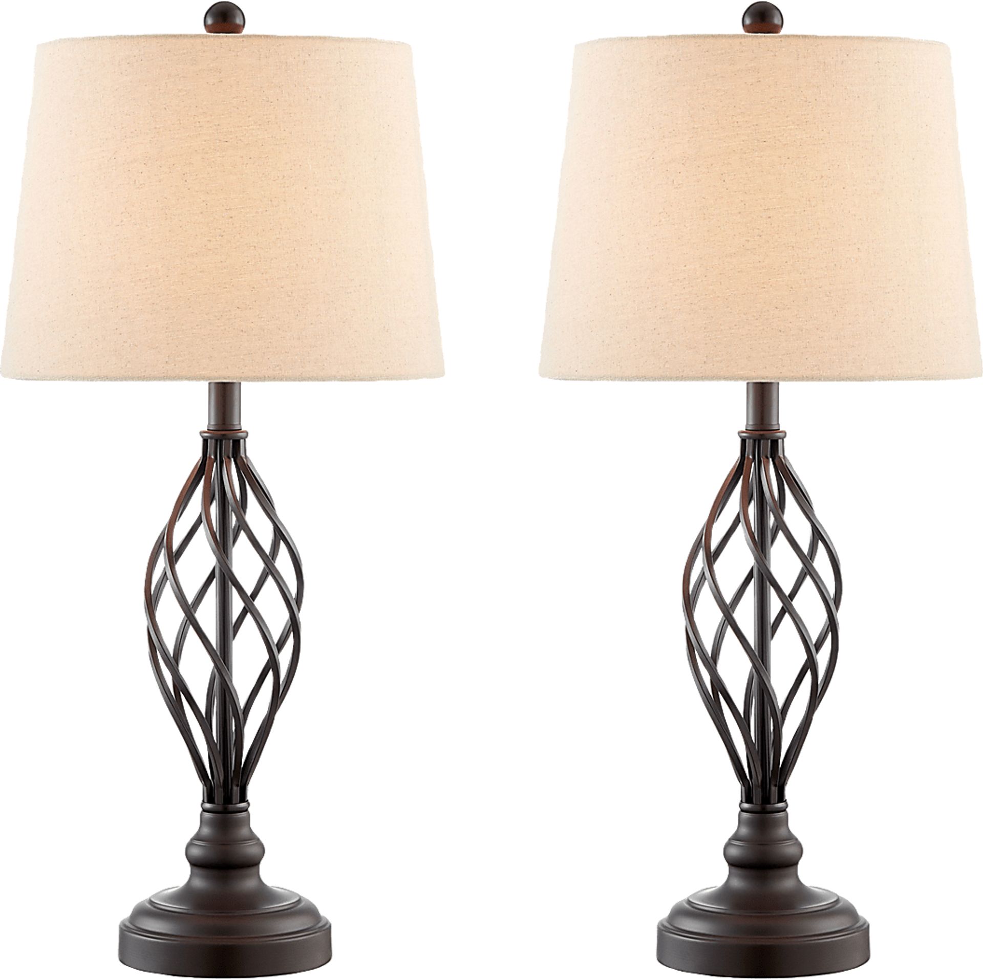 Caron Shade Bronze Lamp, Set of 2 - Image 1
