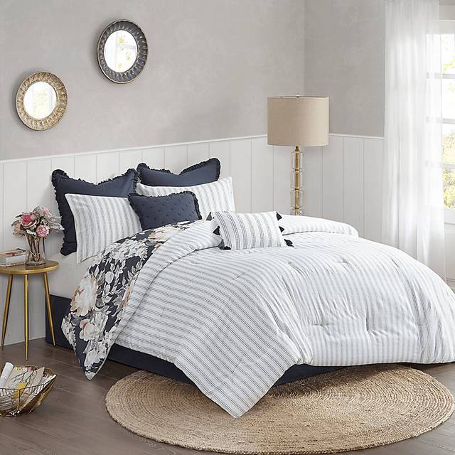 Carondelet Dark Blue 8 Pc King Comforter Set - Thumbnail - Image 6
