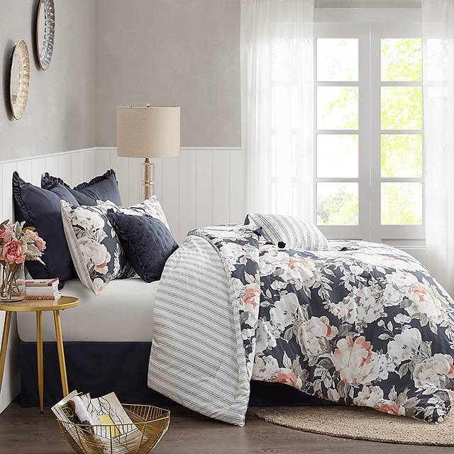 Carondelet Dark Blue 8 Pc King Comforter Set - Thumbnail - Image 7