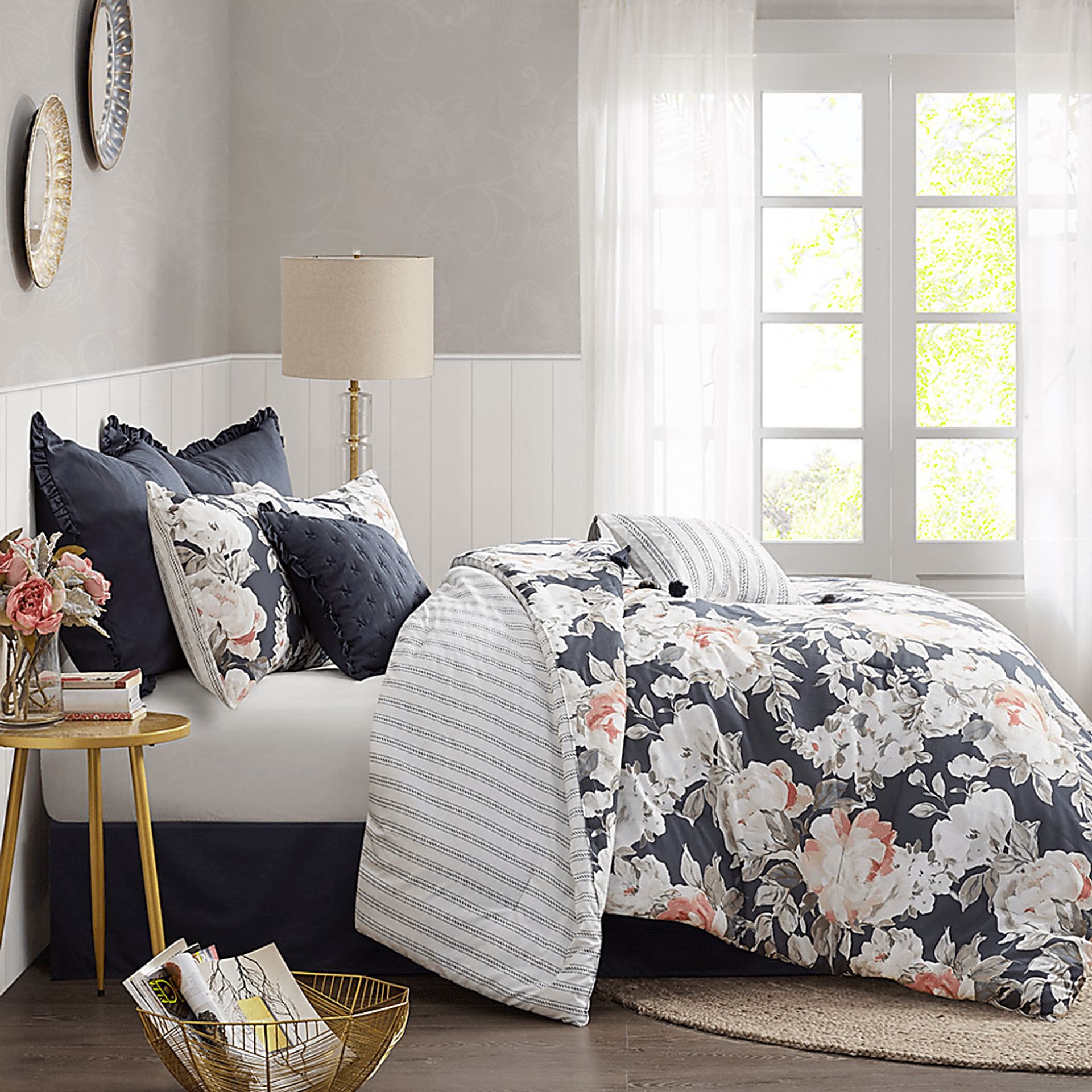Carondelet Dark Blue 8 Pc King Comforter Set - Image 7