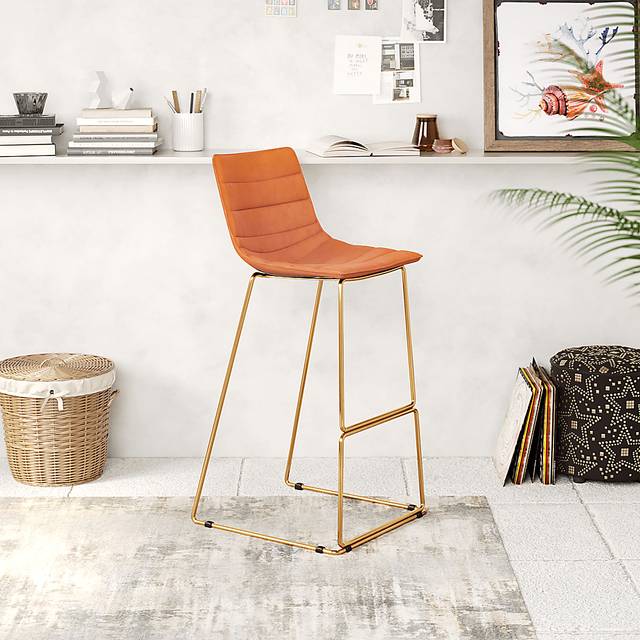 Carramore Orange Bar Height Stool, Set of 2 - Thumbnail - Image 3