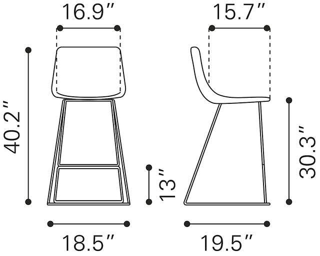 Carramore Orange Bar Height Stool, Set of 2 - Thumbnail - Image 10