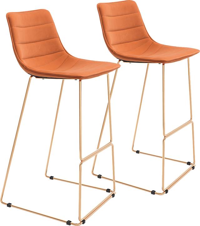 Carramore Orange Bar Height Stool, Set of 2 - Thumbnail - Image 1