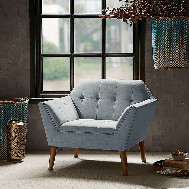 Carrere Light Blue Accent Chair - Thumbnail - Image 2