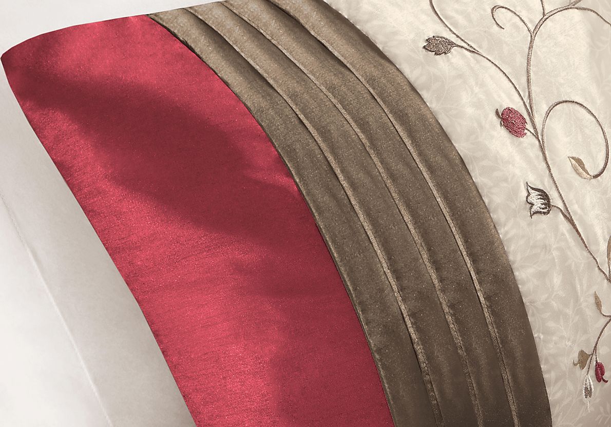 Carrigan Red 7 Pc Queen Comforter Set