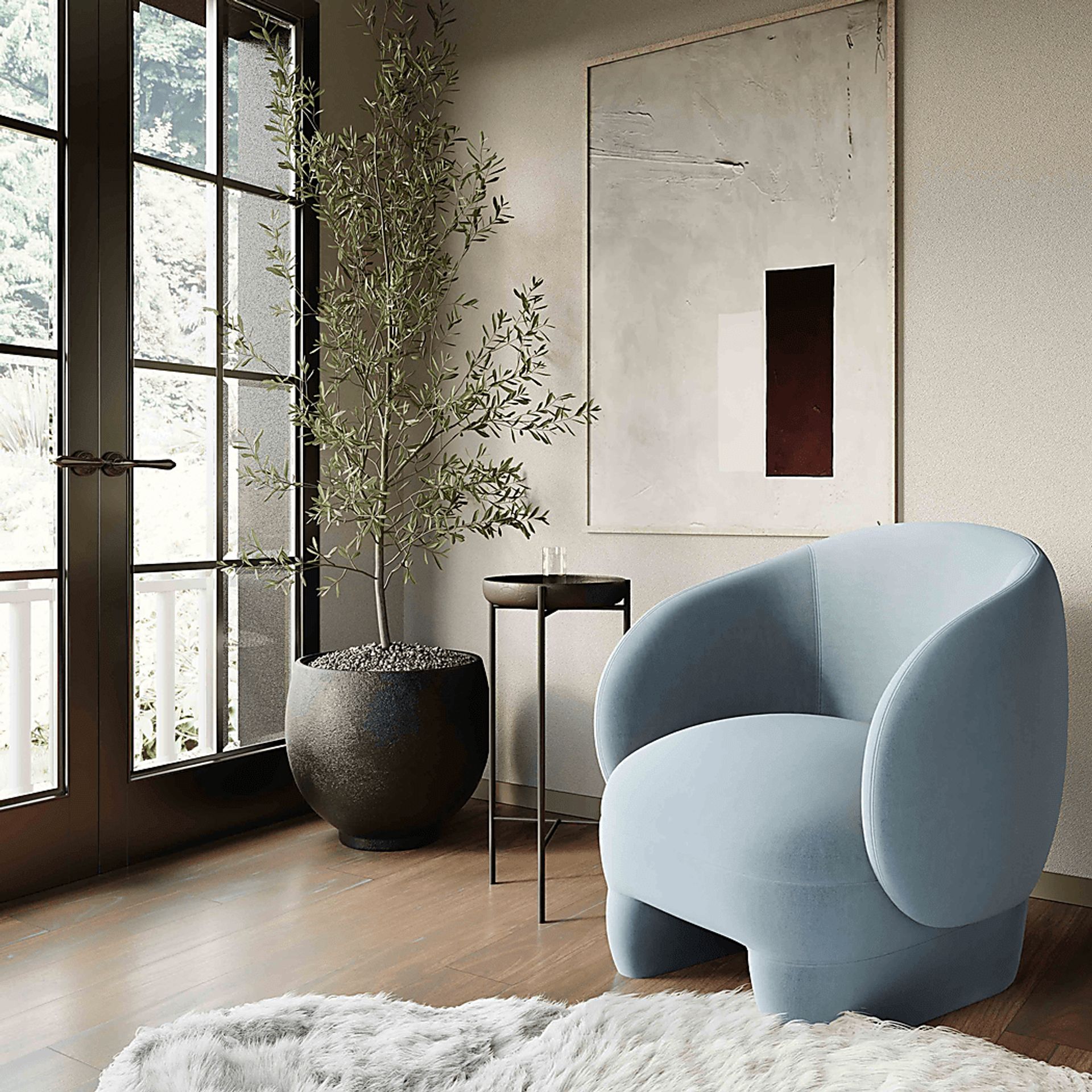 Carriger Blue Accent Chair - Image 2