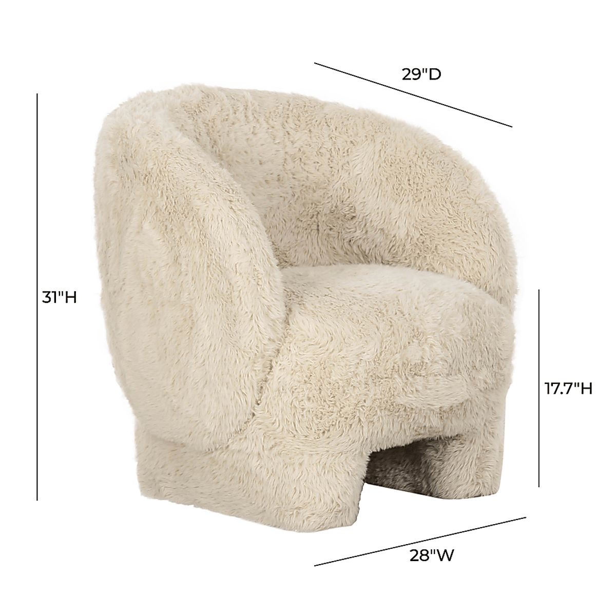 Carriger II Natural Beige,White Faux Shearling Accent Chair | Rooms to Go