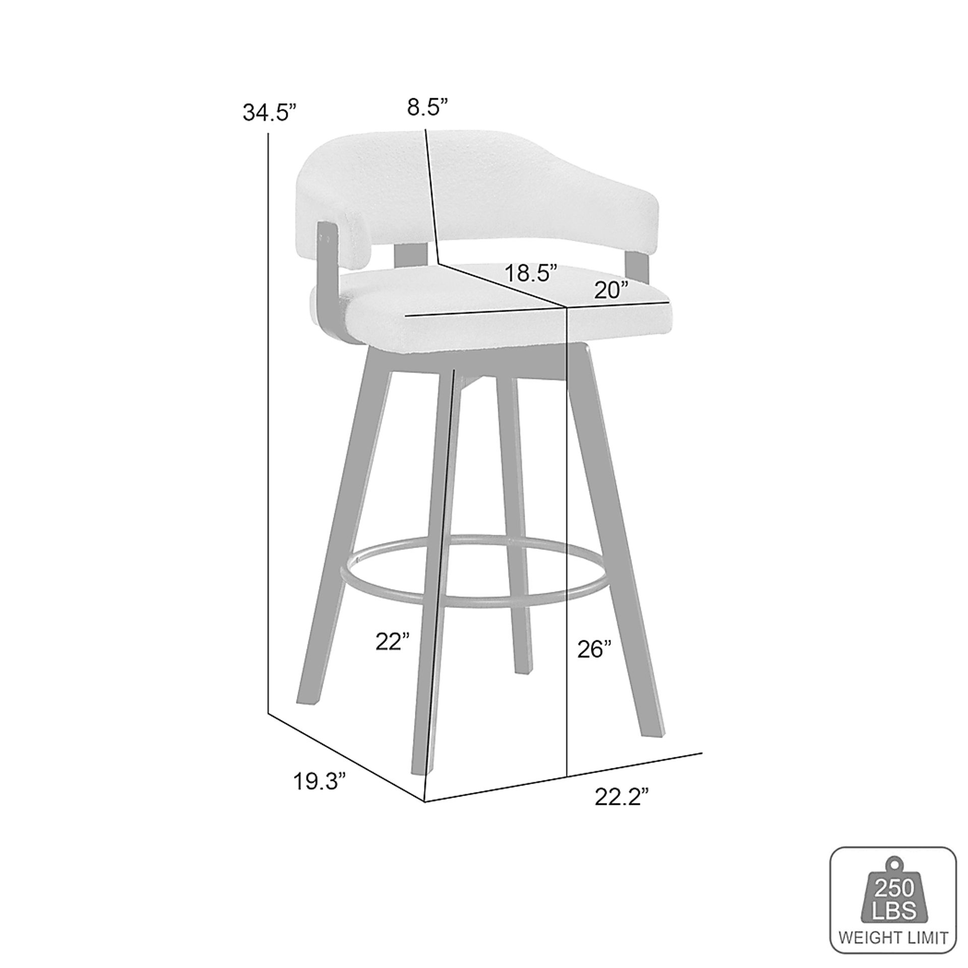 Carsonee White Counter Height Stool - Image 4