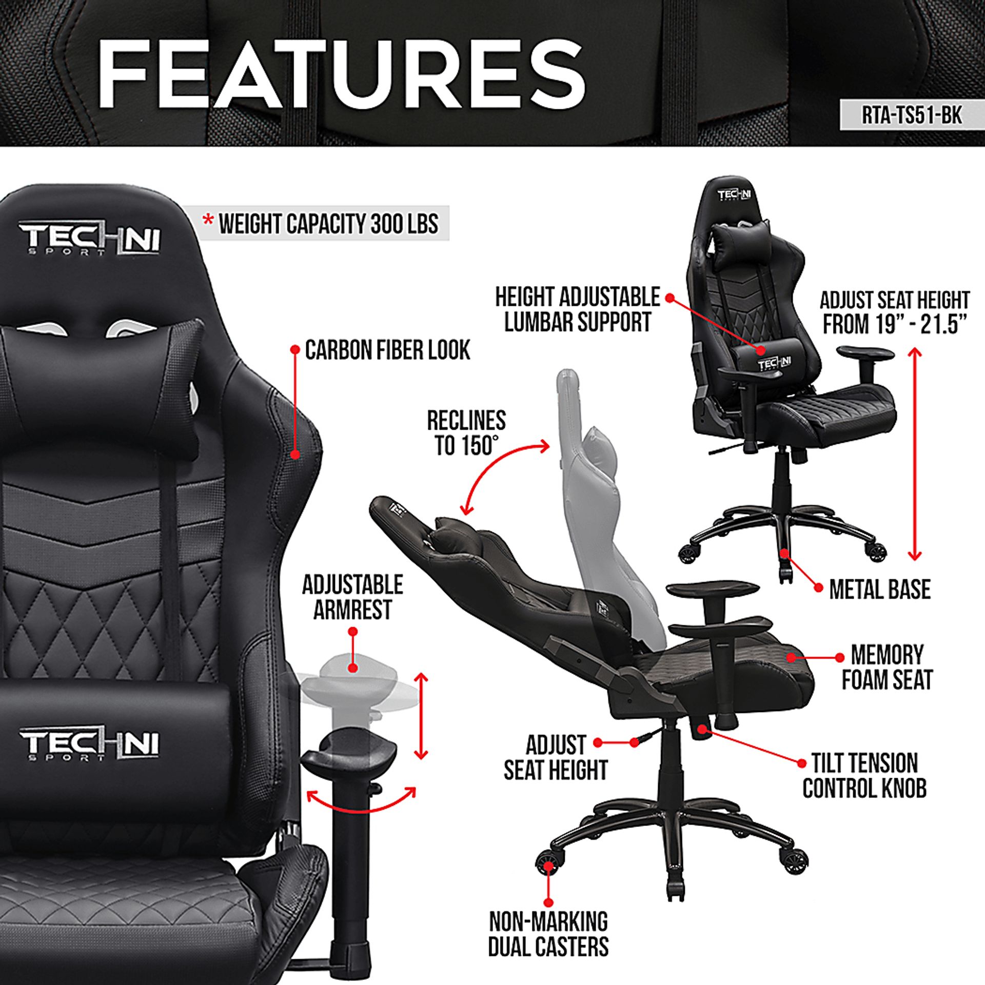 Cartcana Black PC Gaming Chair - Image 3