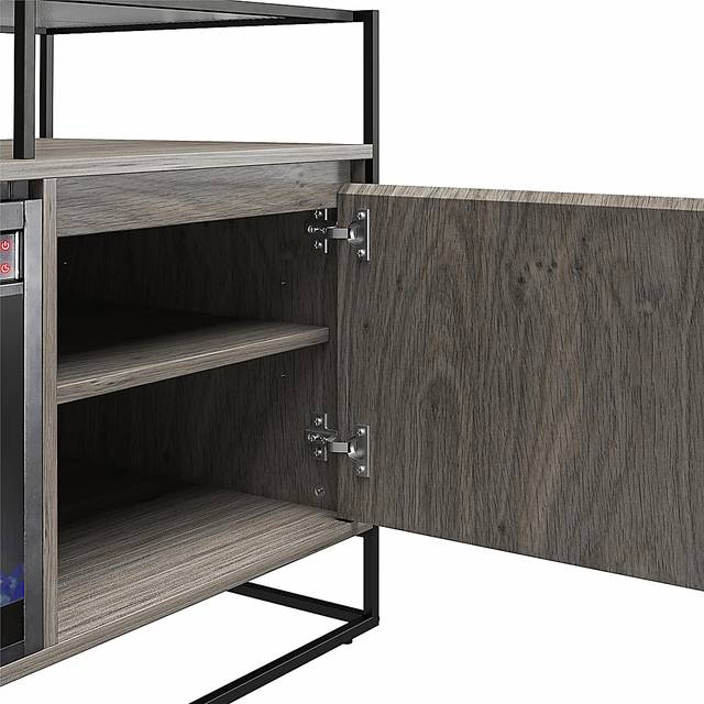 Carterette Gray 59 in. Console with Electric Fireplace - Thumbnail - Image 6