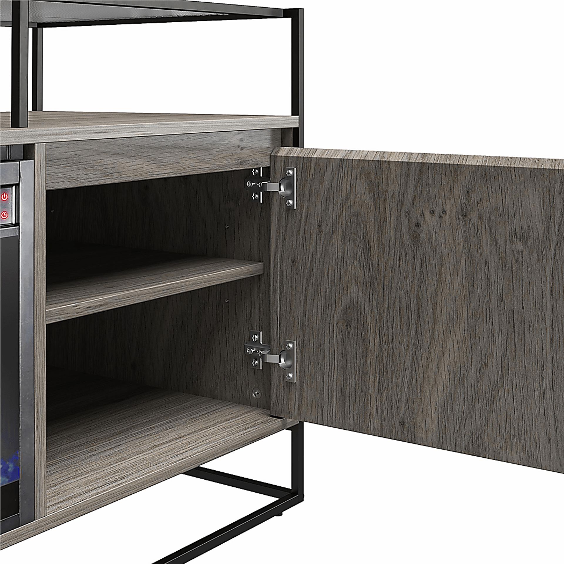Carterette Gray 59 in. Console with Electric Fireplace - Image 6