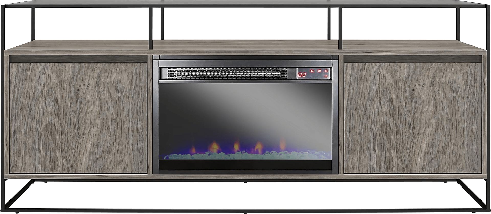 Carterette Gray 59 in. Console with Electric Fireplace - Image 1