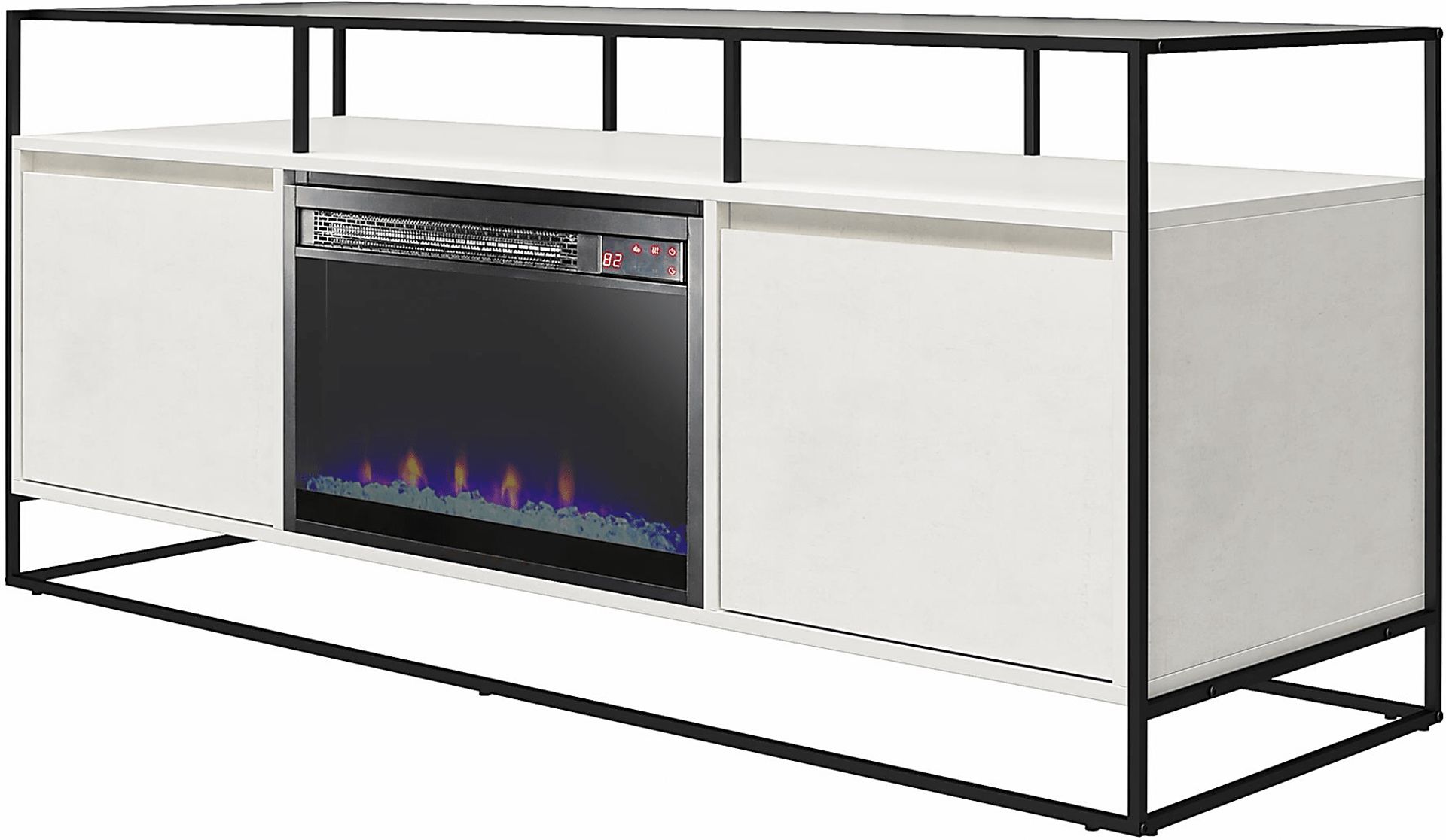 Carterette White 59 in. Console with Electric Fireplace - Image 3