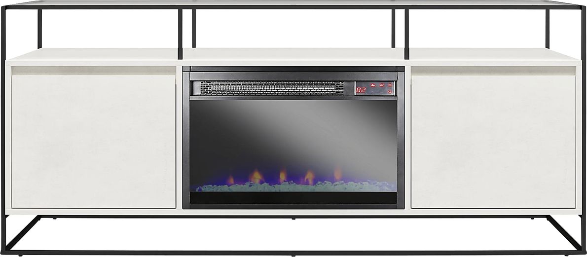 Carterette White 59 in. Console with Electric Fireplace