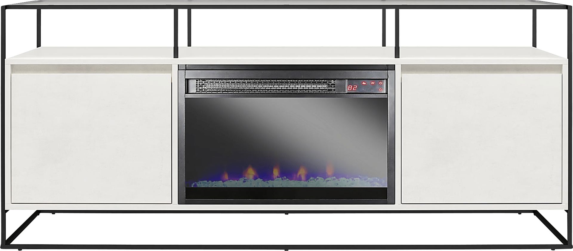 Carterette White 59 in. Console with Electric Fireplace - Image 1
