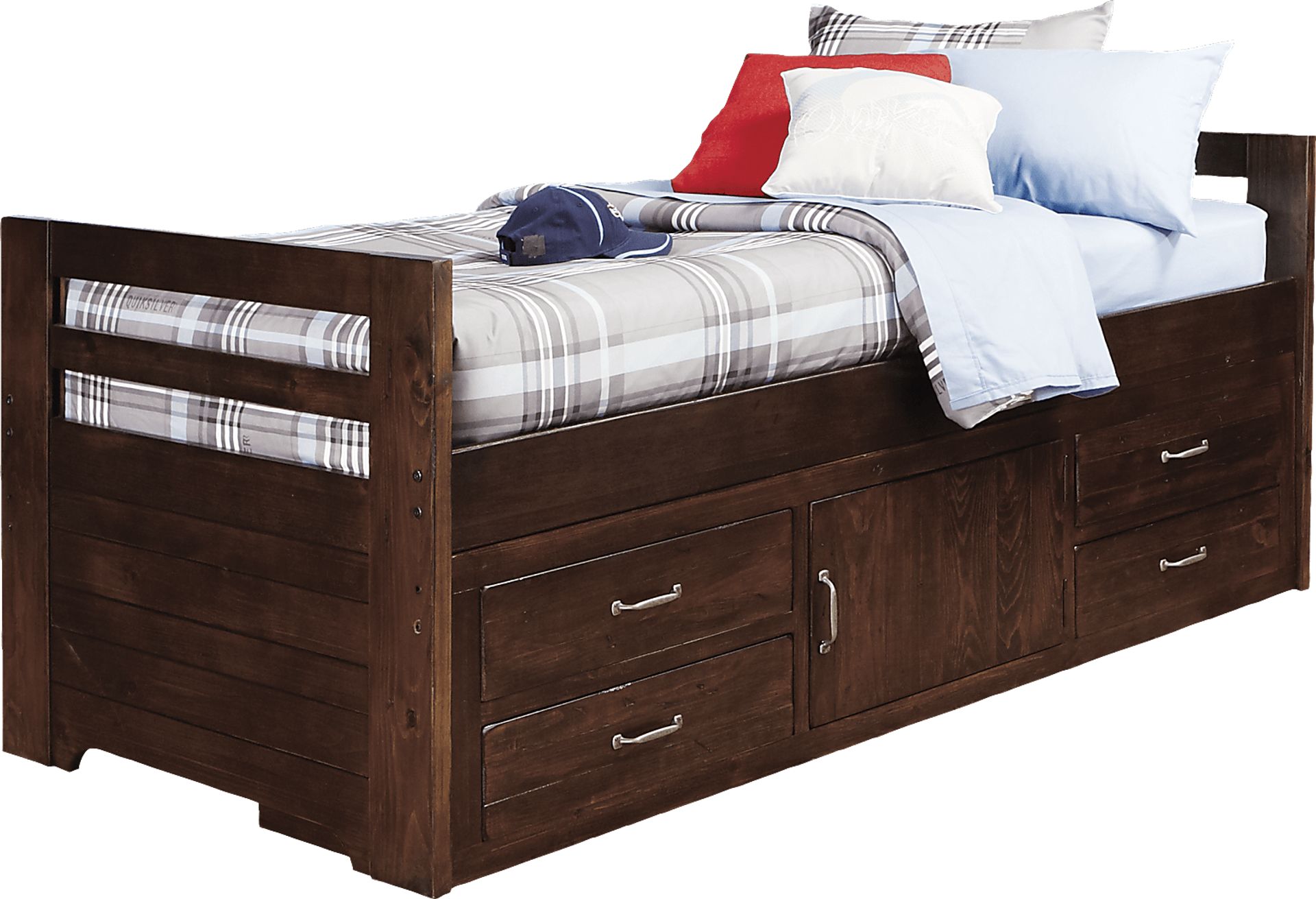Carter's Kids Collection Lost Creek Espresso 4 Pc Twin Captain's Pedestal Bed - Image 1
