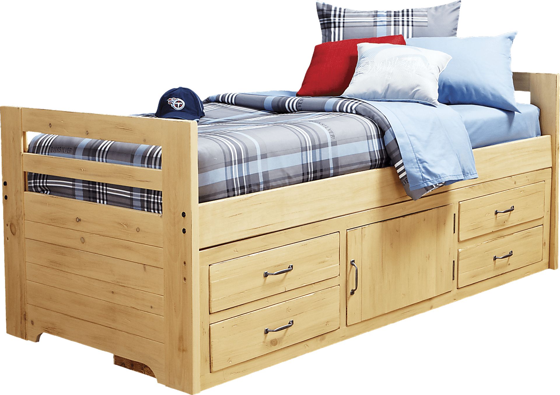 Carter's Kids Collection Lost Creek Pine 4 Pc Full Captain'sPedestal Bed - Image 1