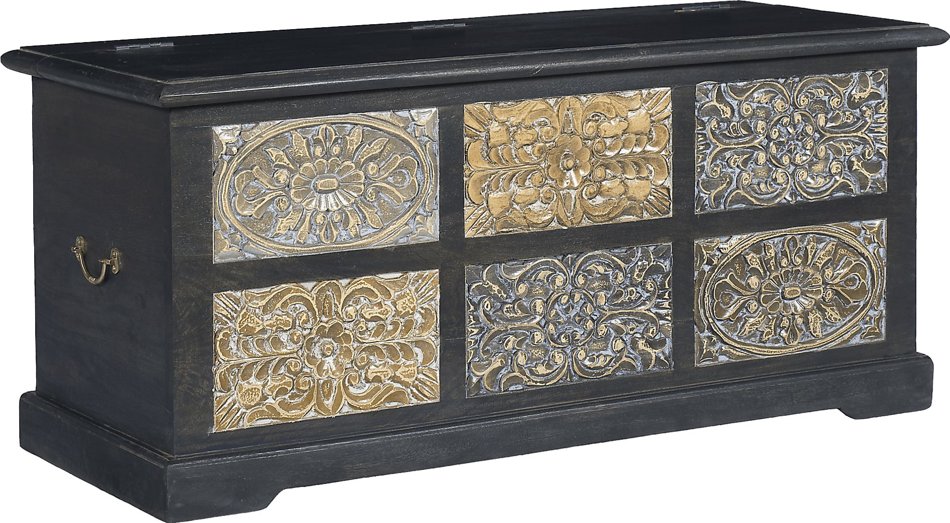 Carved Colony Dark Gray Trunk - Image 1