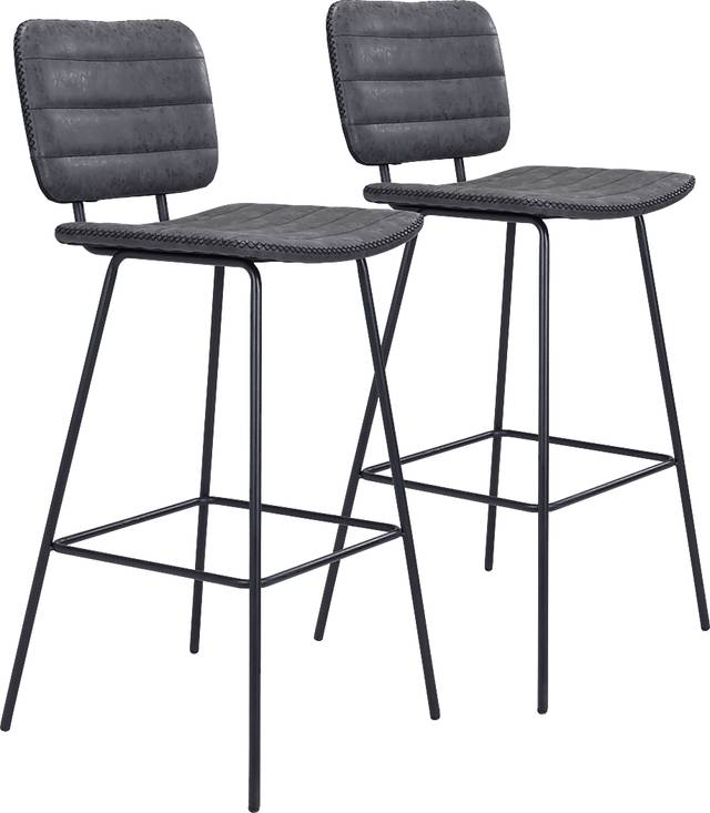 Carylynn Black Bar Height Stool, Set of 2 - Thumbnail - Image 1