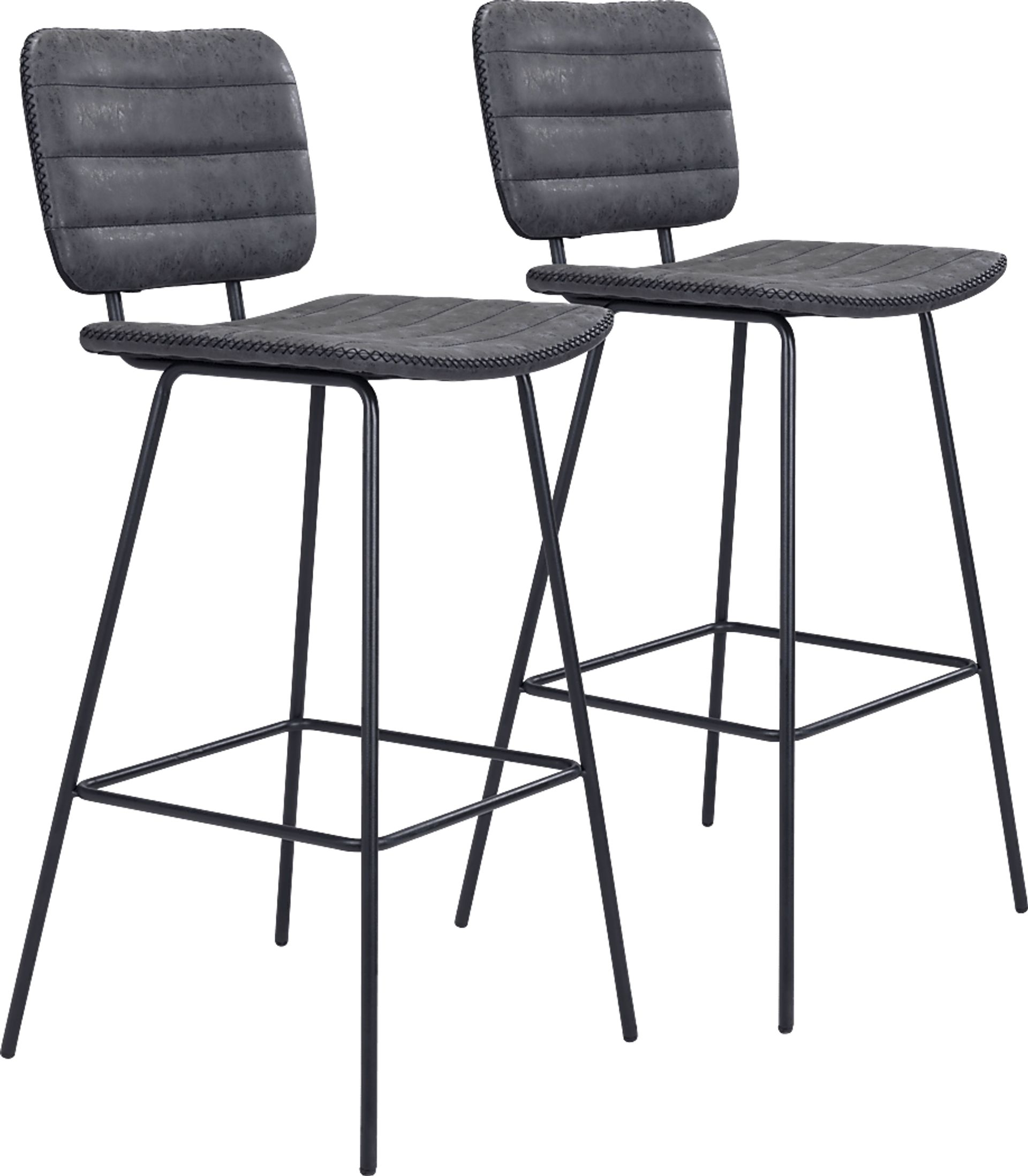 Carylynn Black Bar Height Stool, Set of 2 - Image 1