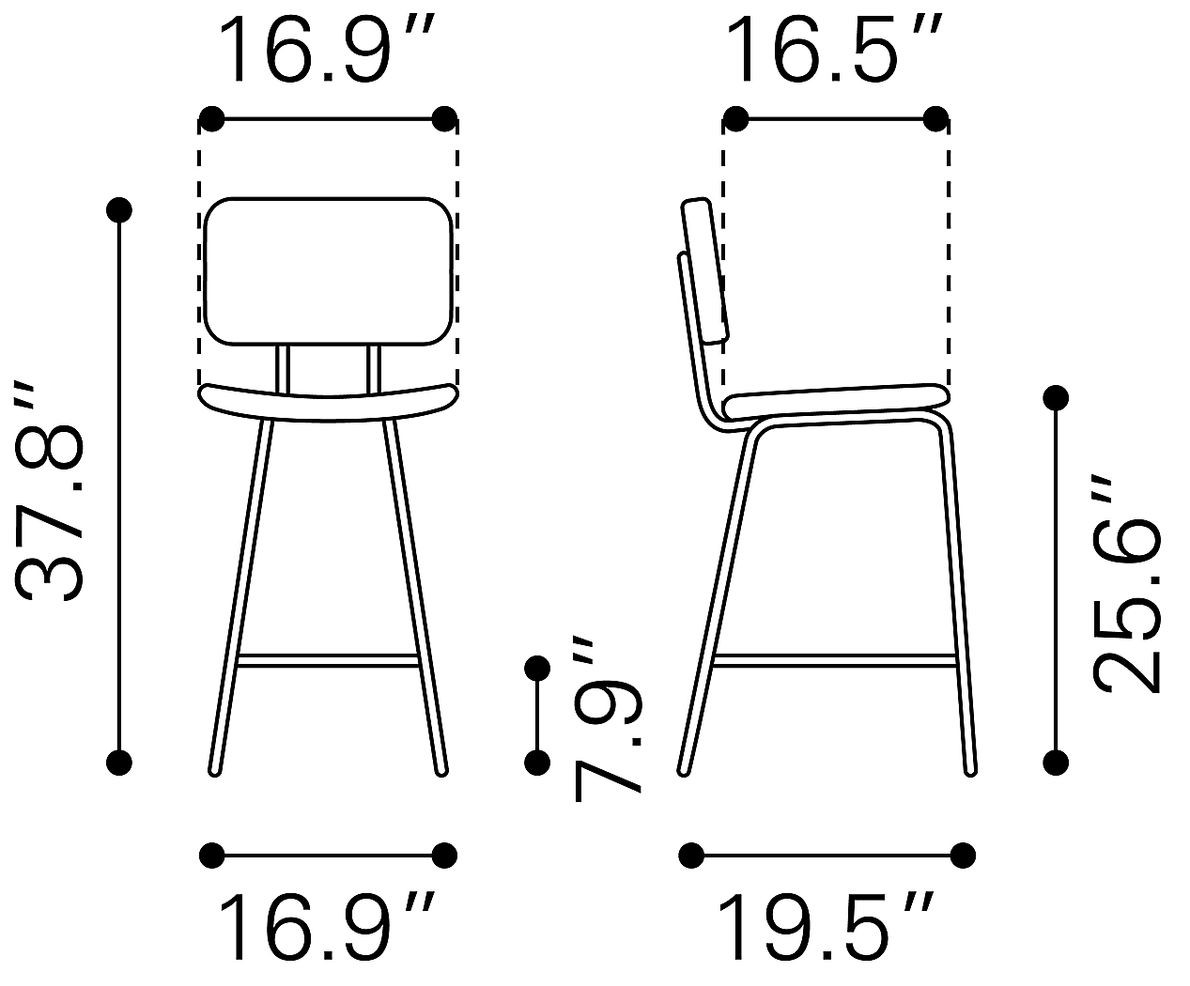 Carylynn Black Counter Height Stool, Set of 2