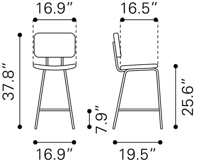 Carylynn Black Counter Height Stool, Set of 2 - Thumbnail - Image 10