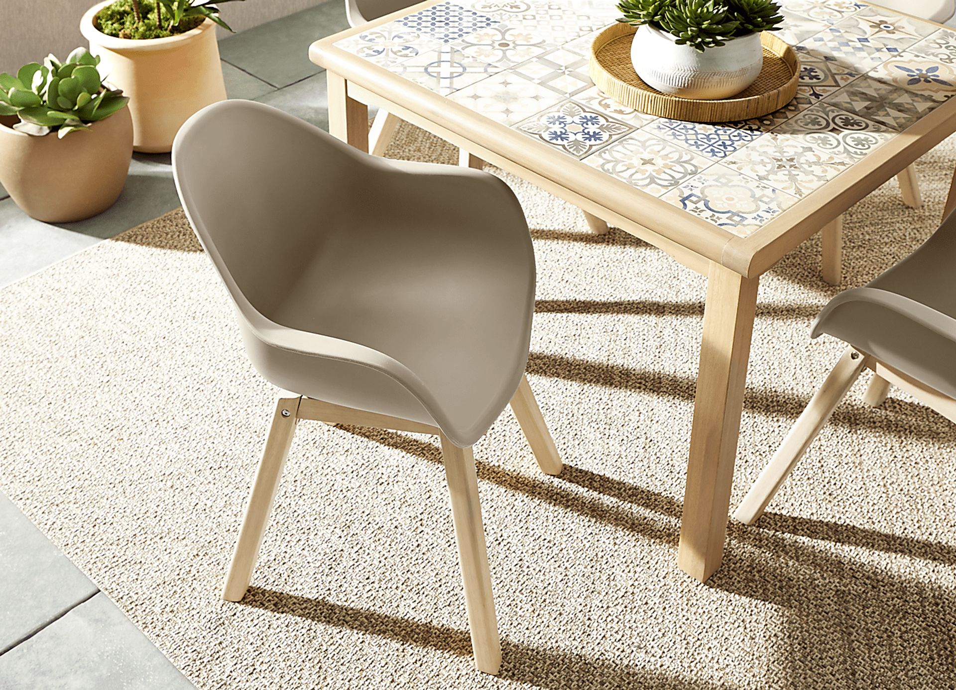 Casa Villa Multi 5 Pc Outdoor Dining Set with Beige Chairs - Image 8